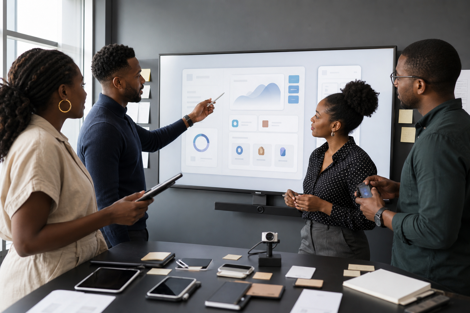 Technology consultants designing an AI enabled manufacturing system